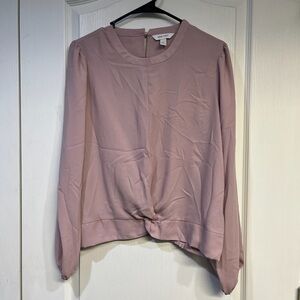 Nine West Mauve Twist Front Blouse